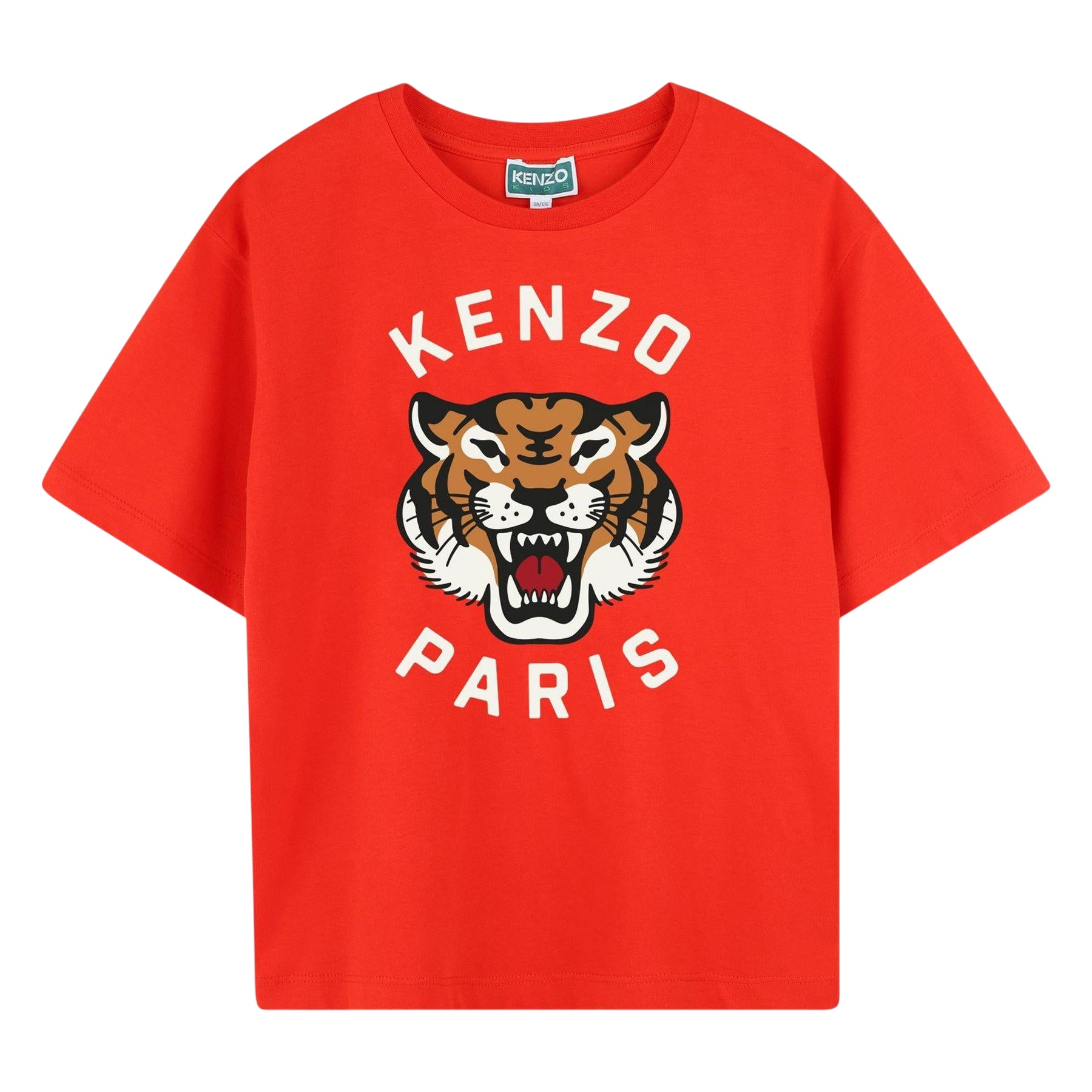 Red - Front - Kenzo Childrens-Kids Tiger Relaxed Fit T-Shirt