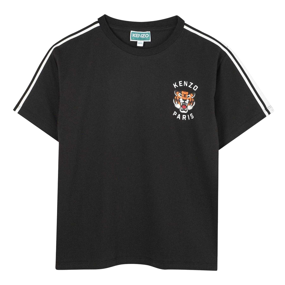 Black - Front - Kenzo Childrens-Kids Embroidered Logo T-Shirt