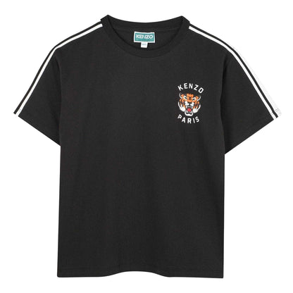 Black - Front - Kenzo Childrens-Kids Embroidered Logo T-Shirt