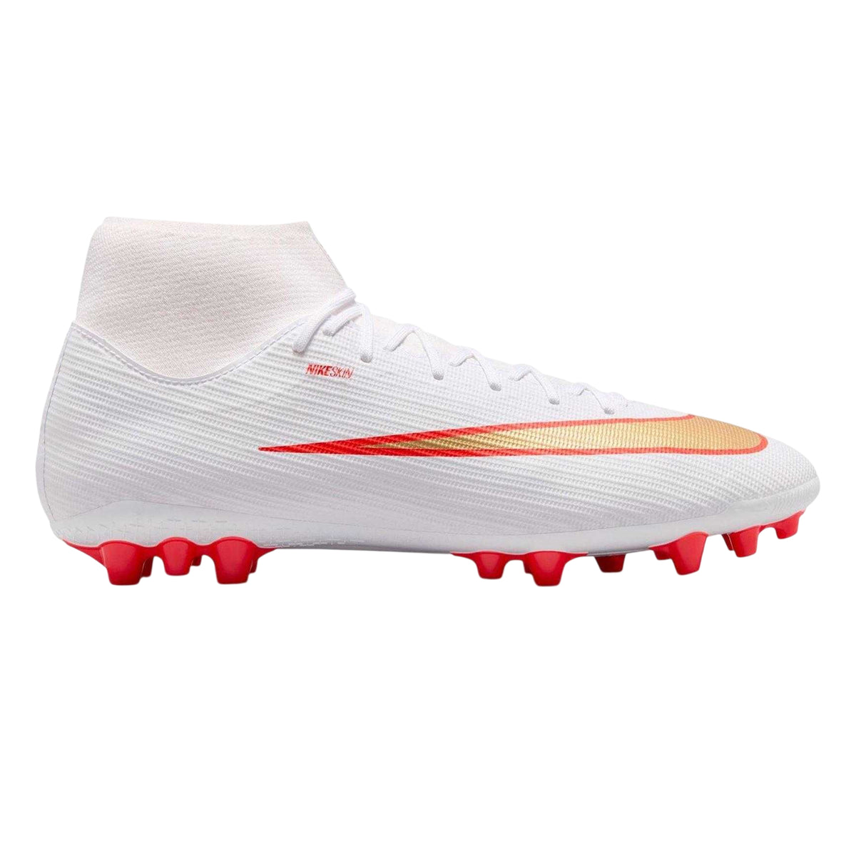 White-Red - Front - Nike Mens Mercurial Academy Artificial Ground Football Boots