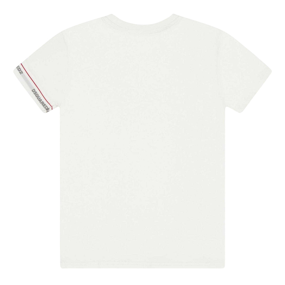 White - Back - DSquared2 Childrens-Kids Sleeve Print T-Shirt