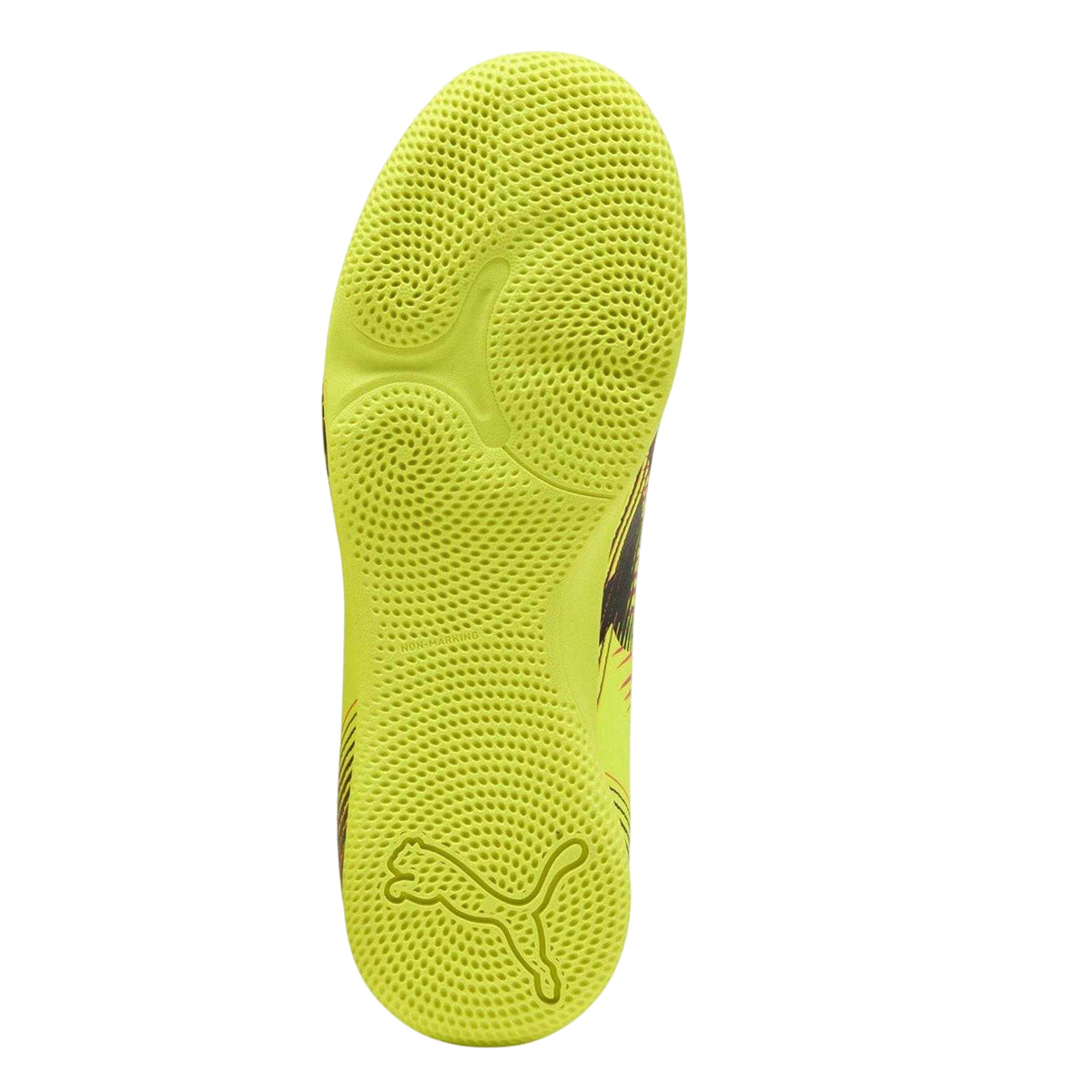 Yellow - Back - Puma Childrens-Kids Future 8 Play Indoor Football Shoes