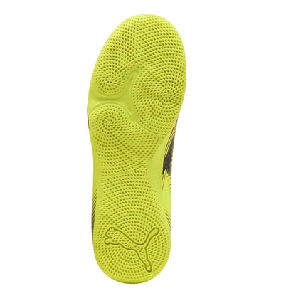 Yellow - Back - Puma Childrens-Kids Future 8 Play Indoor Football Shoes