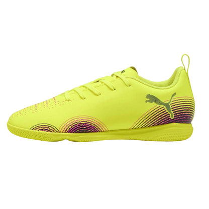 Yellow - Side - Puma Childrens-Kids Future 8 Play Indoor Football Shoes