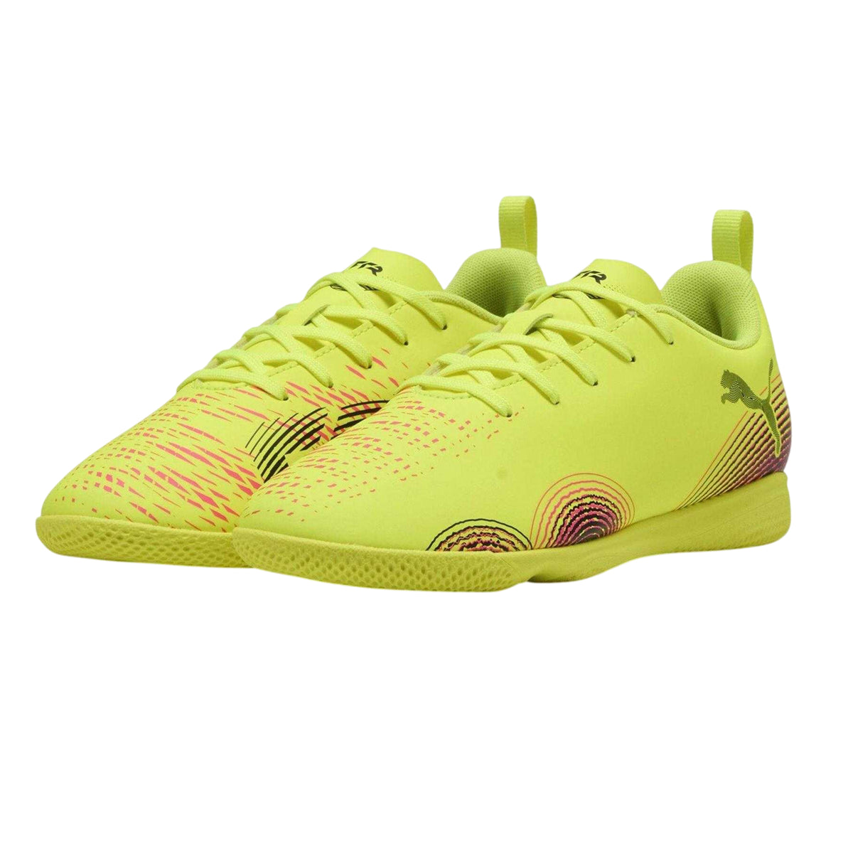 Yellow - Pack Shot - Puma Childrens-Kids Future 8 Play Indoor Football Shoes