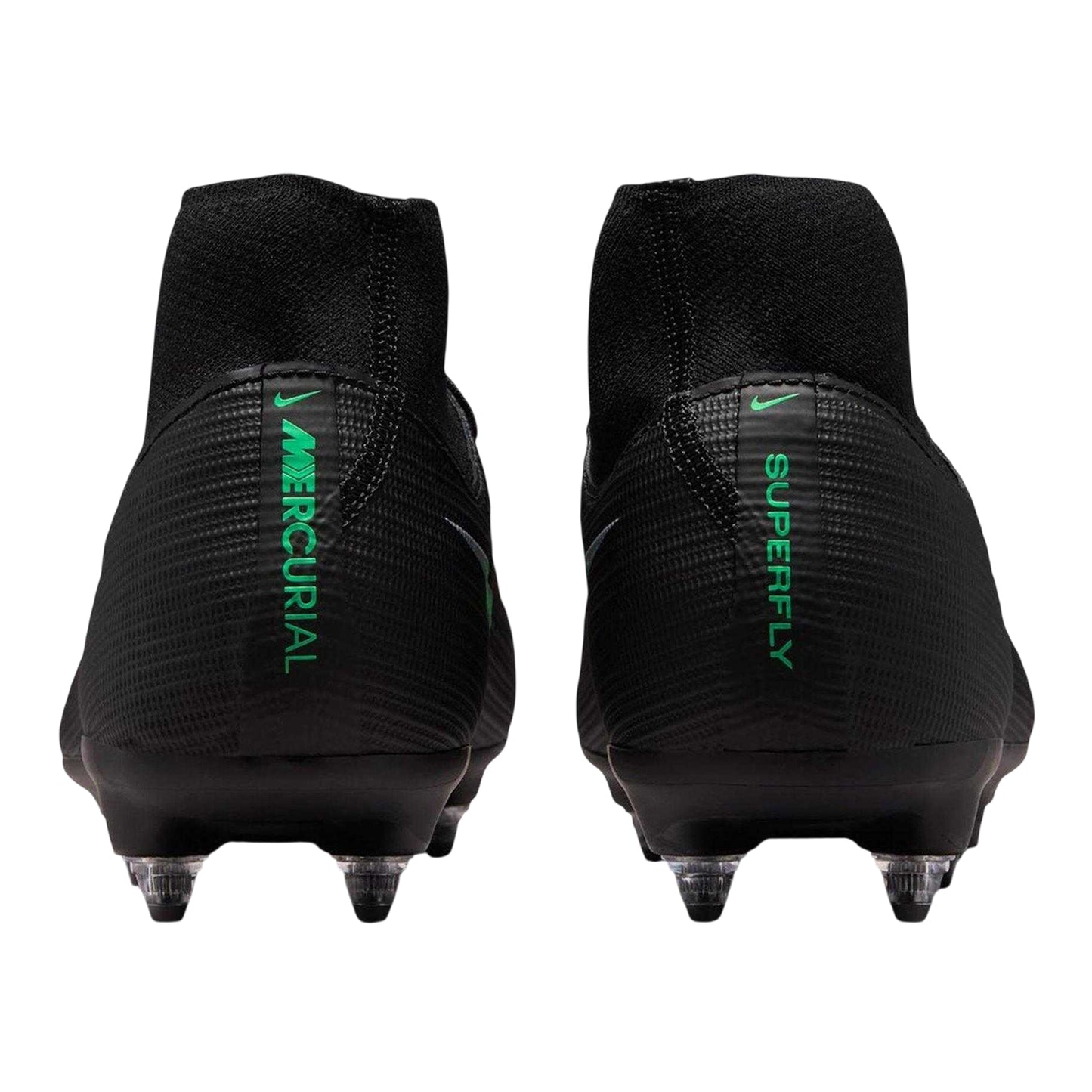 Black-Green - Back - Nike Mens Mercurial Academy Knitted Collar Soft Ground Football Boots