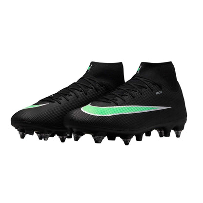 Black-Green - Pack Shot - Nike Mens Mercurial Academy Knitted Collar Soft Ground Football Boots