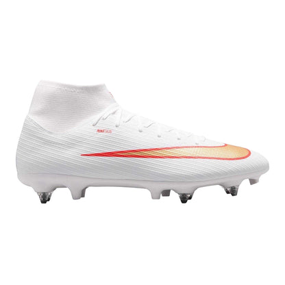 White-Red - Front - Nike Mens Mercurial Academy Knitted Collar Soft Ground Football Boots
