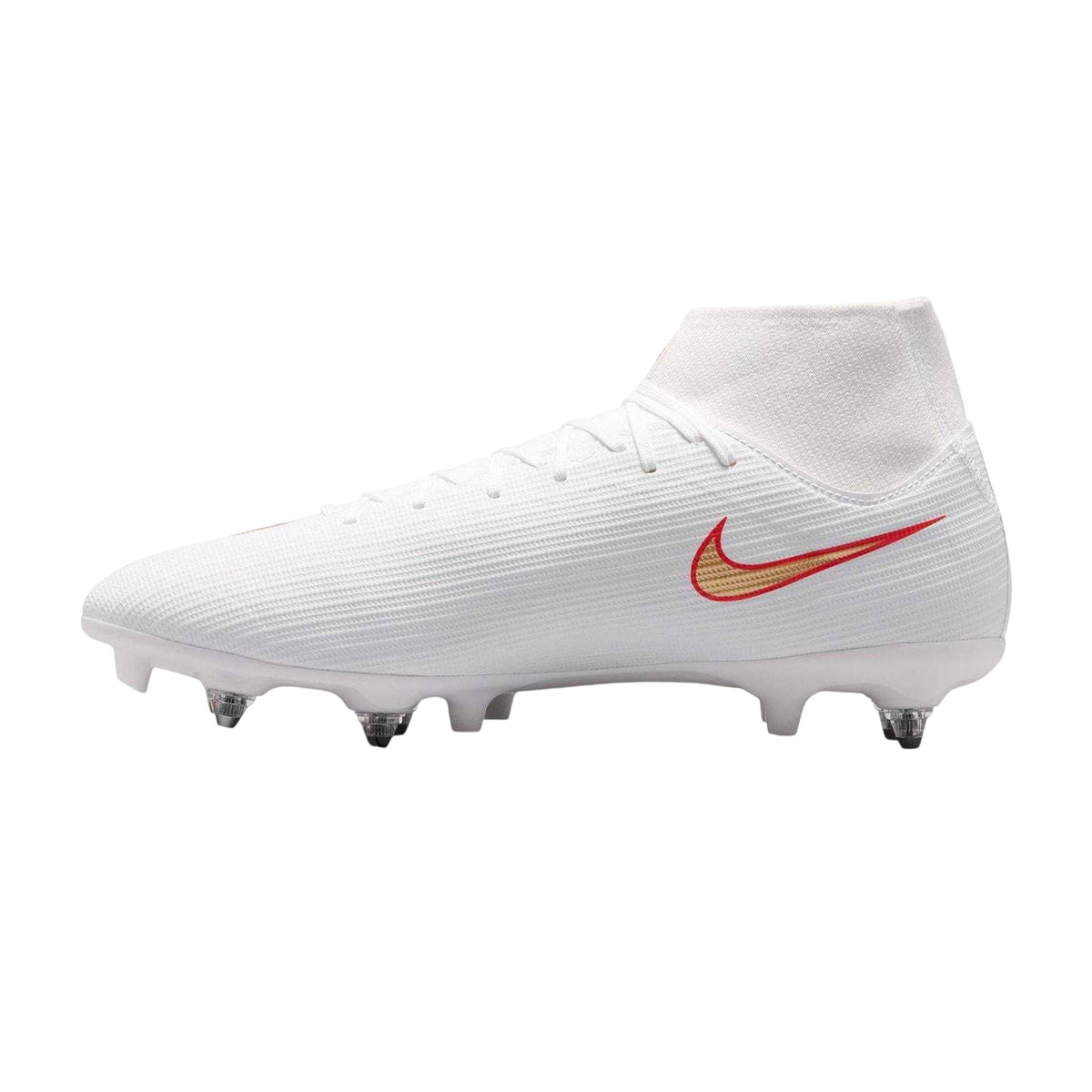 White-Red - Lifestyle - Nike Mens Mercurial Academy Knitted Collar Soft Ground Football Boots