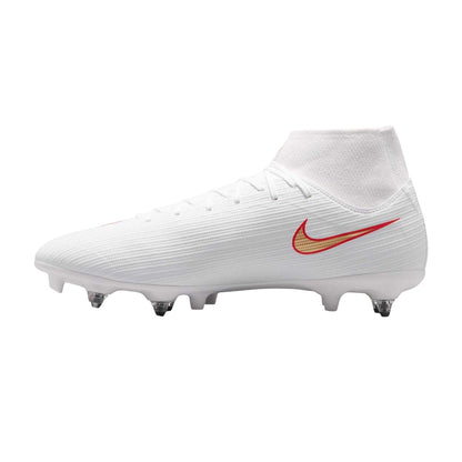 White-Red - Lifestyle - Nike Mens Mercurial Academy Knitted Collar Soft Ground Football Boots