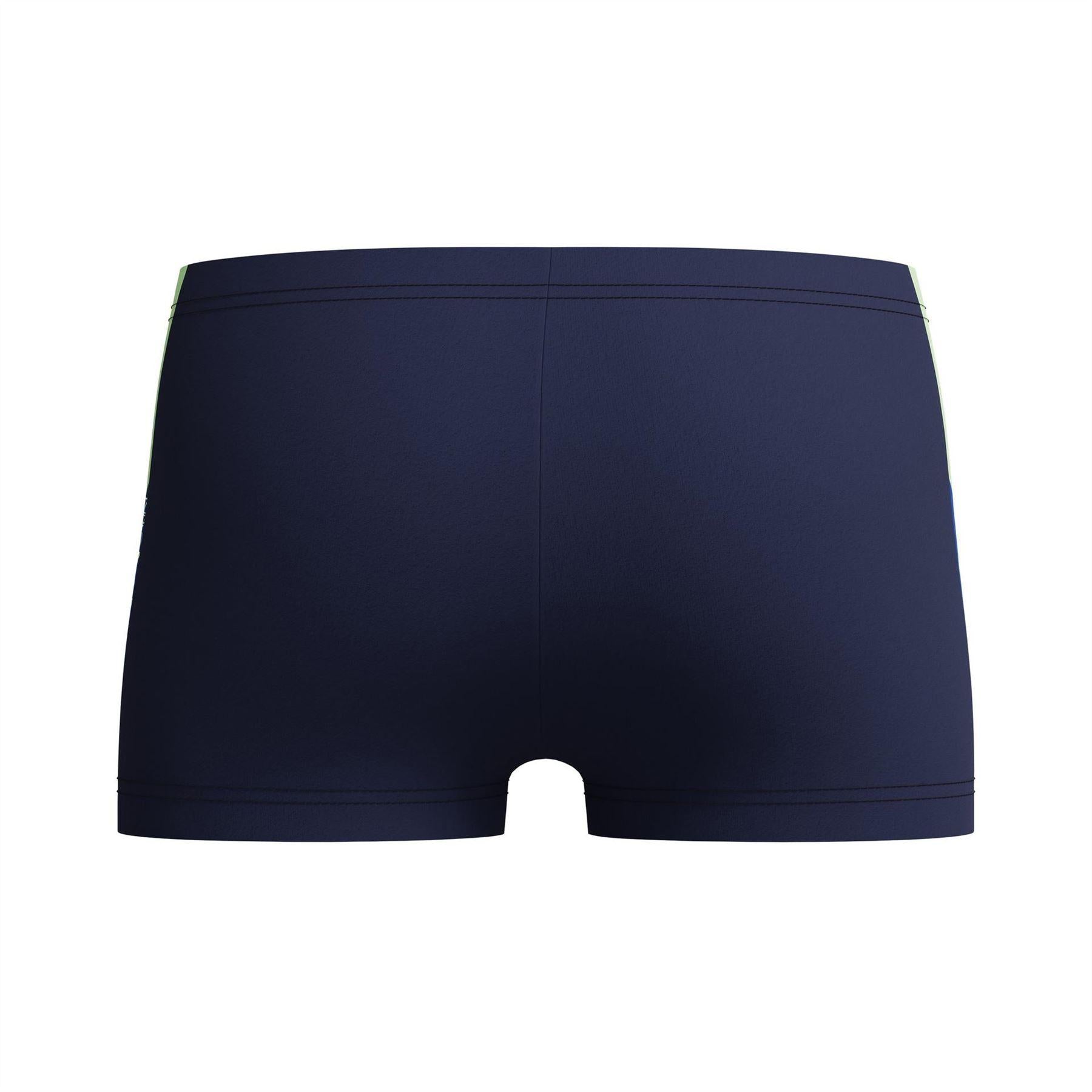 Peacoat - Back - Speedo Childrens-Kids Dive Aquashort Geometric Pattern Swimming Trunks