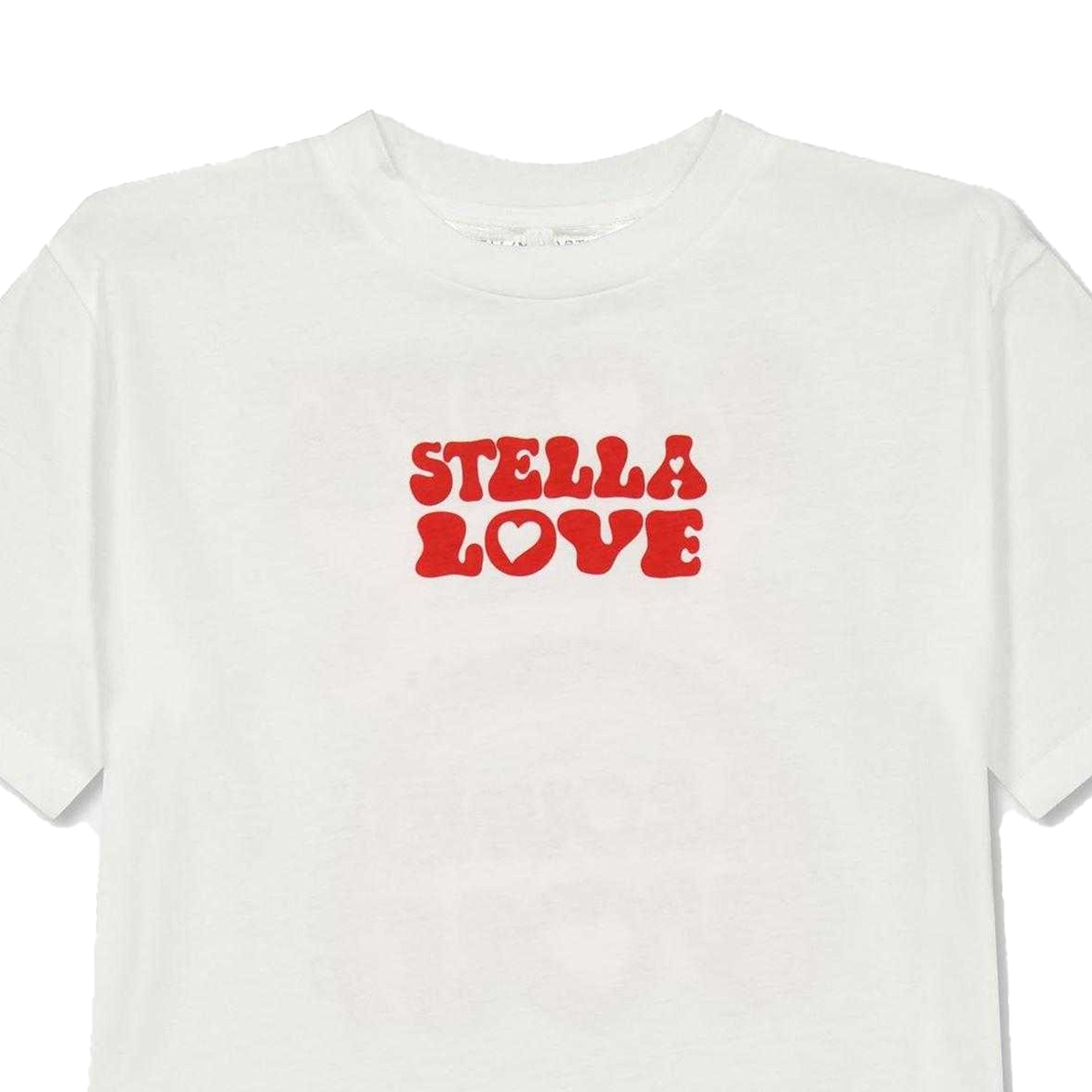 White-Red - Side - Stella McCartney Childrens-Kids Small Logo Regular T-Shirt