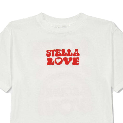 White-Red - Side - Stella McCartney Childrens-Kids Small Logo Regular T-Shirt