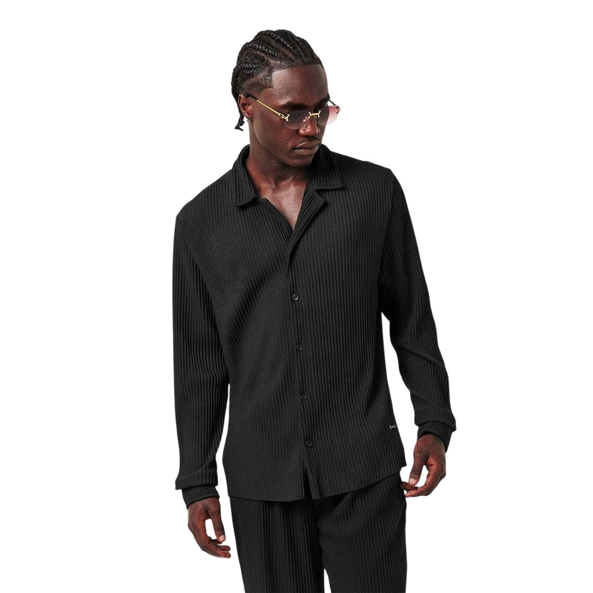 Black - Lifestyle - Belier Mens Ribbed Long-Sleeved Shirt