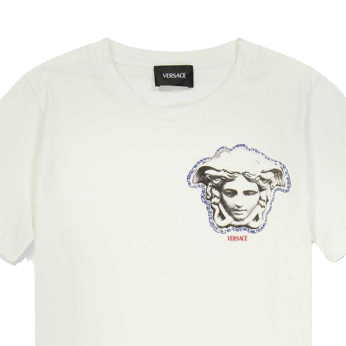 White - Side - Versace Childrens-Kids Essentials Logo T-Shirt