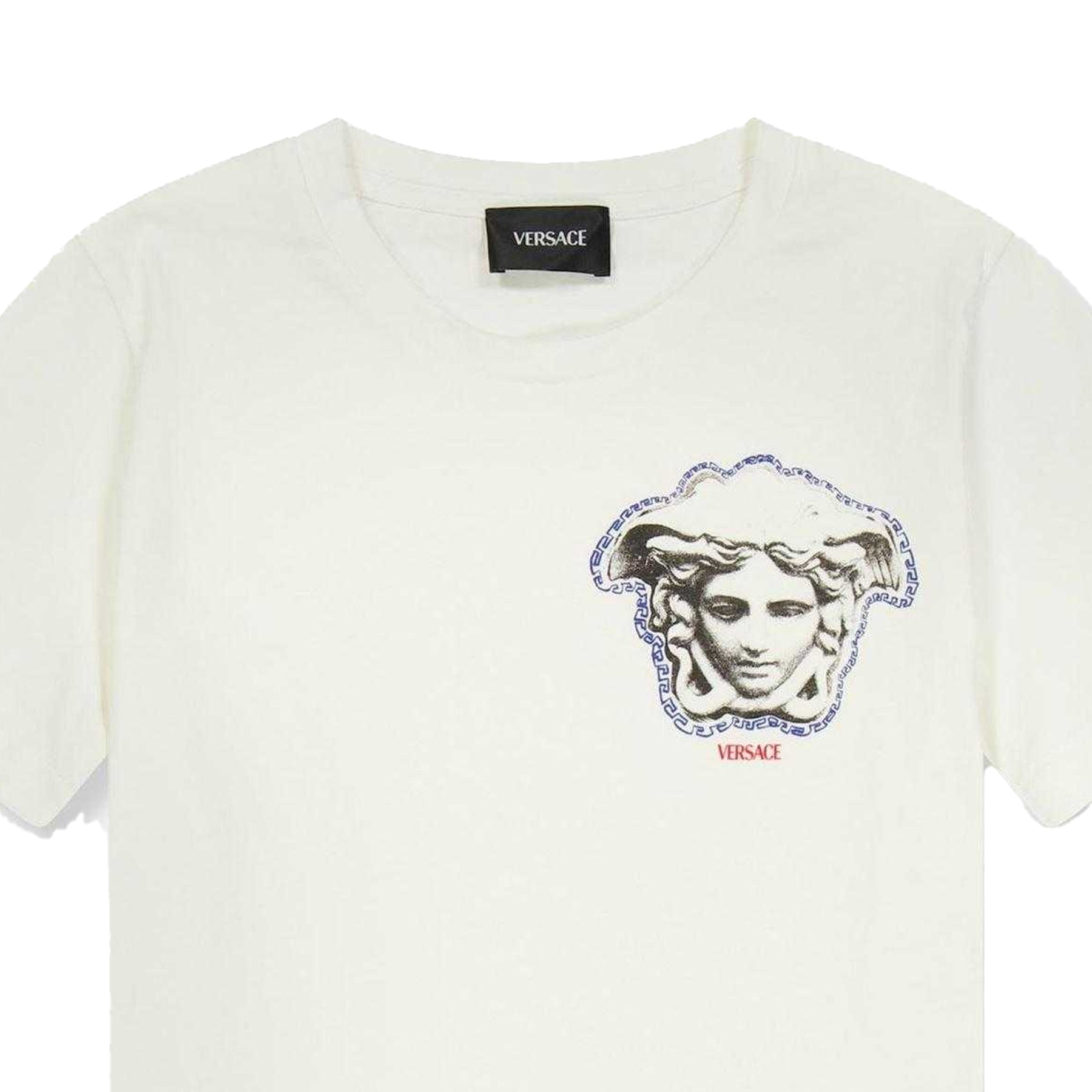 White - Side - Versace Childrens-Kids Essentials Logo T-Shirt