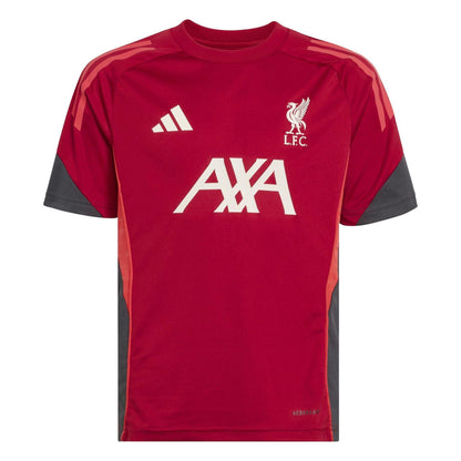 Red-White - Front - Adidas Childrens-Kids Tiro 25 Competition Liverpool FC Training T-Shirt