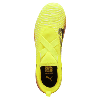 Yellow - Back - Puma Childrens-Kids Future 8 Match Firm Ground Football Boots