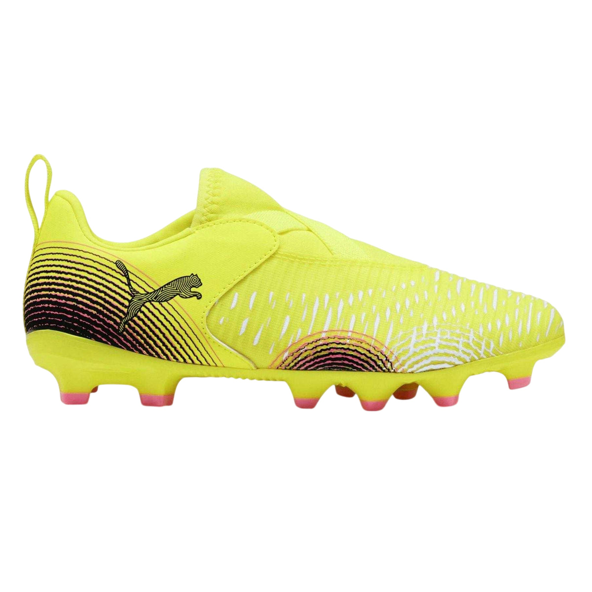 Yellow - Front - Puma Childrens-Kids Future 8 Match Firm Ground Football Boots