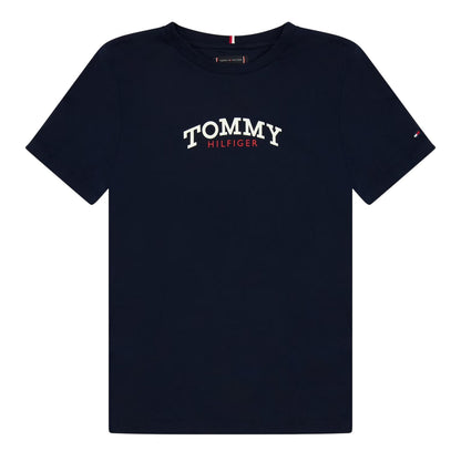Night Navy - Front - Tommy Hilfiger Childrens-Kids Mono Logo T-Shirt