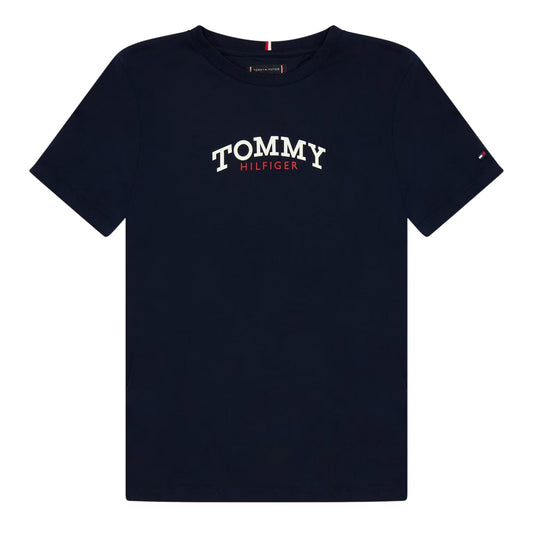 Night Navy - Front - Tommy Hilfiger Childrens-Kids Mono Logo T-Shirt