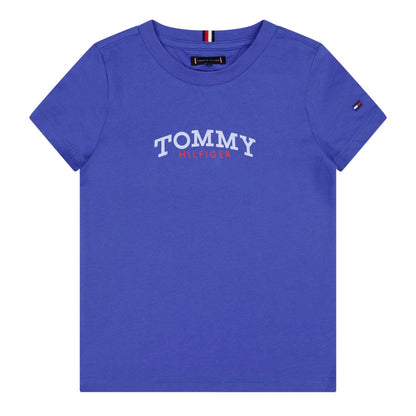 Blue - Front - Tommy Hilfiger Childrens-Kids Mono Logo T-Shirt