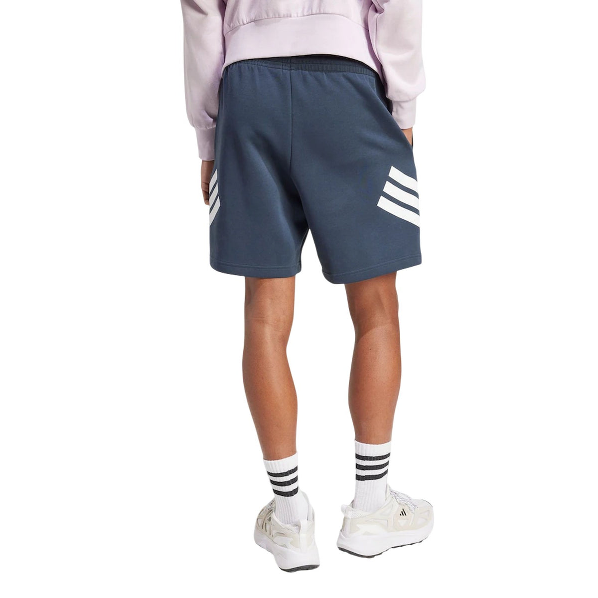 Navy - Back - Adidas Mens Future Icons 3 Stripes Shorts