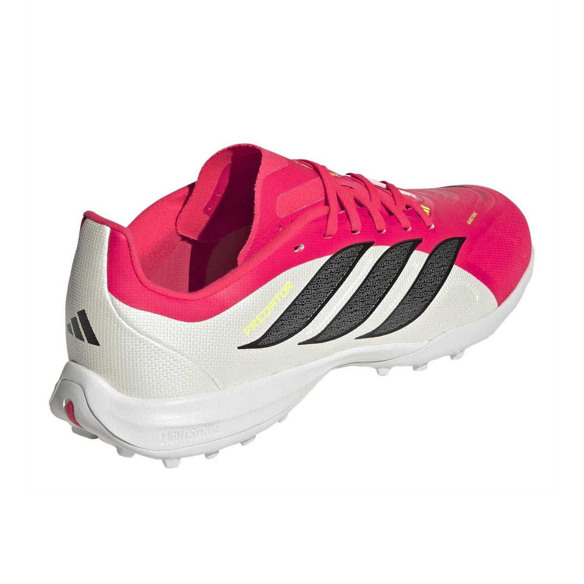 Lucid Red-Core Black - Back - Adidas Childrens-Kids Predator League 3 Stripes Turf Training Football Boots