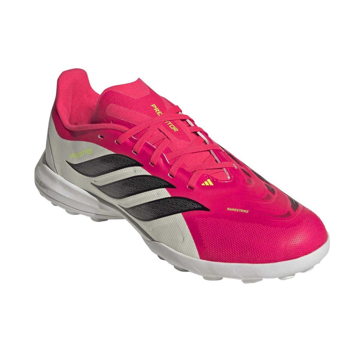 Lucid Red-Core Black - Pack Shot - Adidas Childrens-Kids Predator League 3 Stripes Turf Training Football Boots