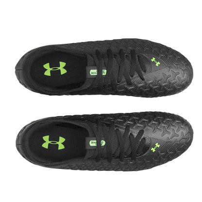 Black-Green - Side - Under Armour Womens-Ladies Magnetico Firm Ground Football Boots