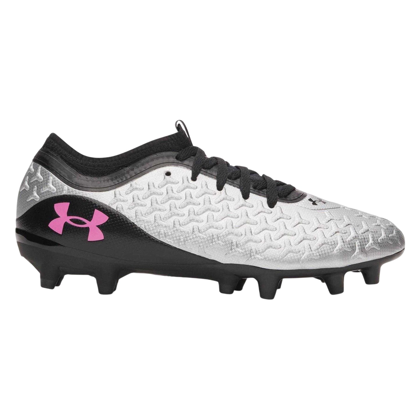 Silver-Black - Front - Under Armour Womens-Ladies Magnetico Firm Ground Football Boots
