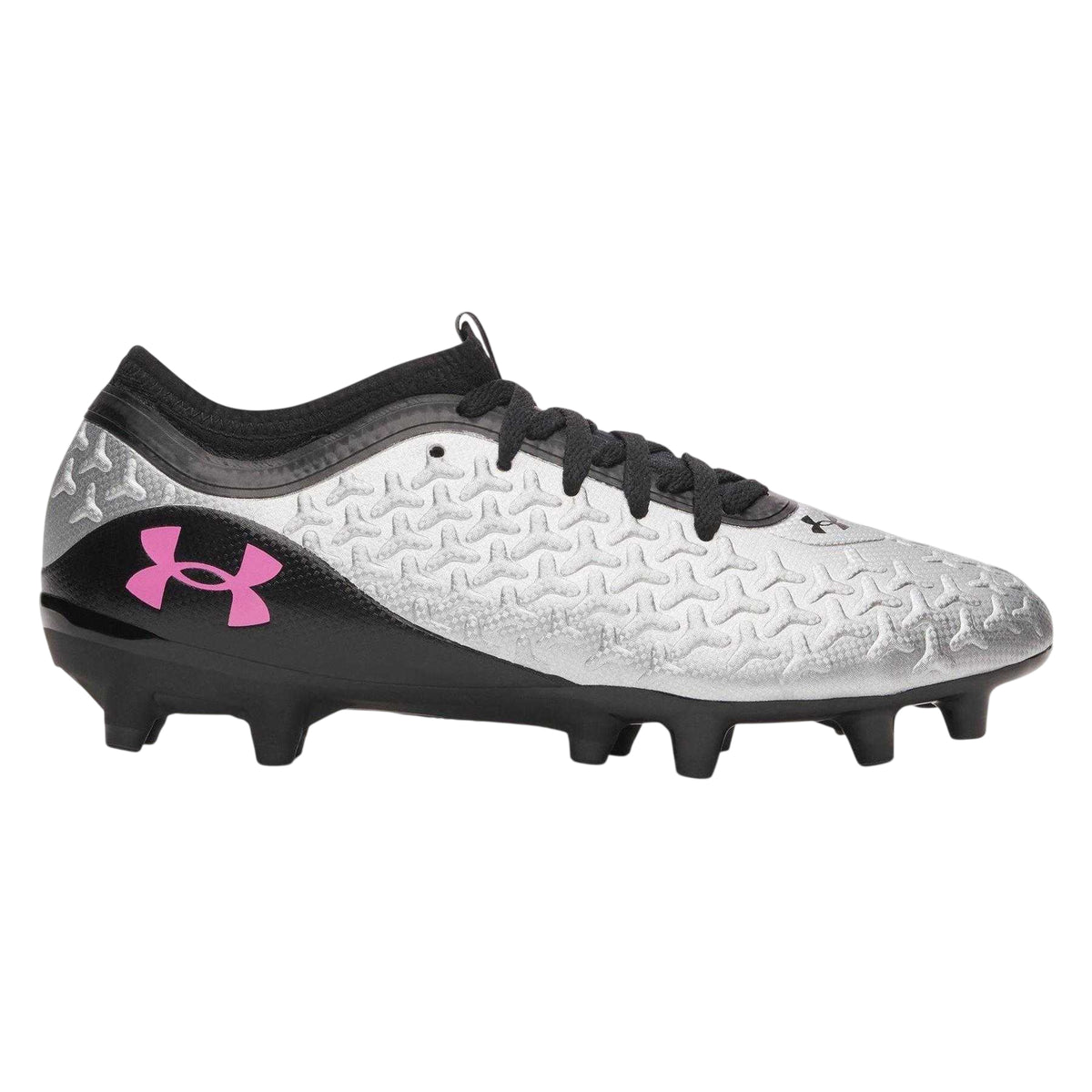Silver-Black - Front - Under Armour Womens-Ladies Magnetico Firm Ground Football Boots