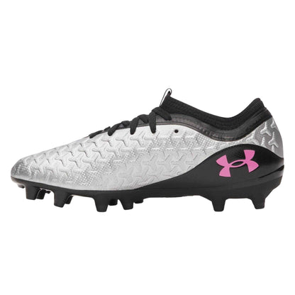 Silver-Black - Back - Under Armour Womens-Ladies Magnetico Firm Ground Football Boots