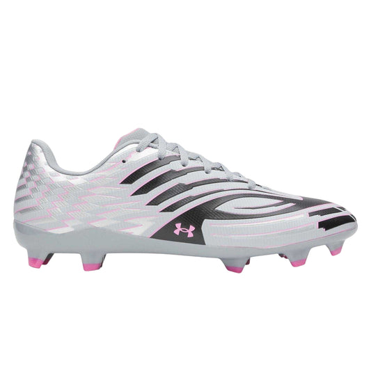 Silver-Black - Front - Under Armour Mens Shadow 3 Firm Ground Football Boots