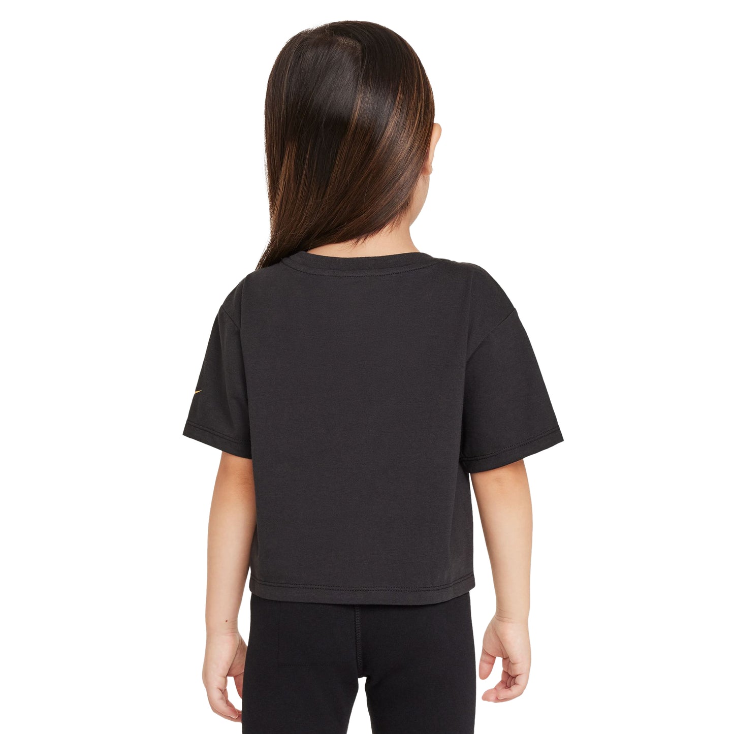 Black - Back - Nike Girls Shine Boxy T-Shirt