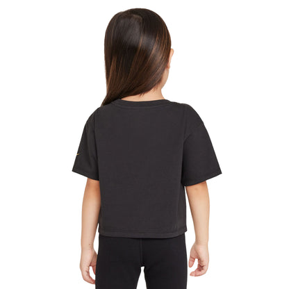 Black - Back - Nike Girls Shine Boxy T-Shirt