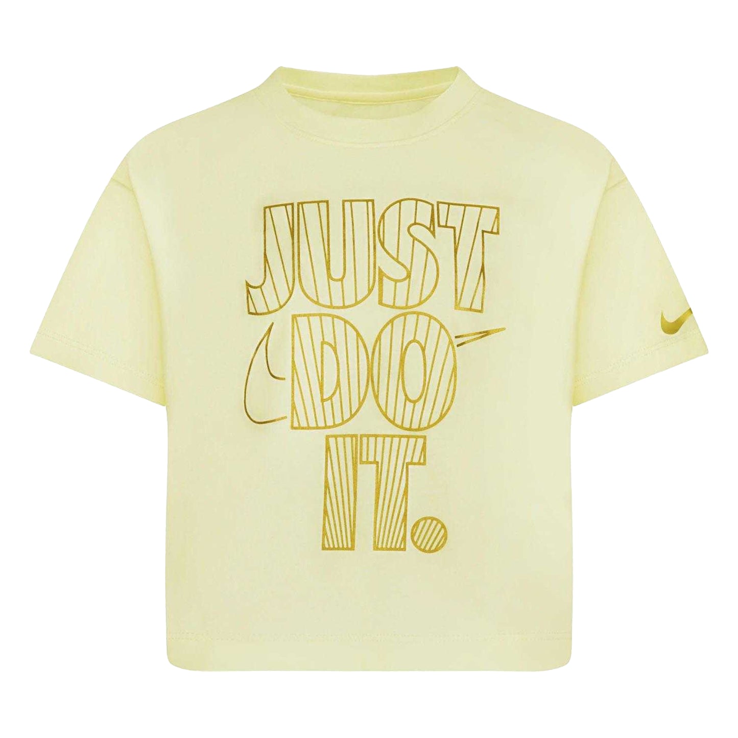 Cream - Front - Nike Girls Shine Boxy T-Shirt