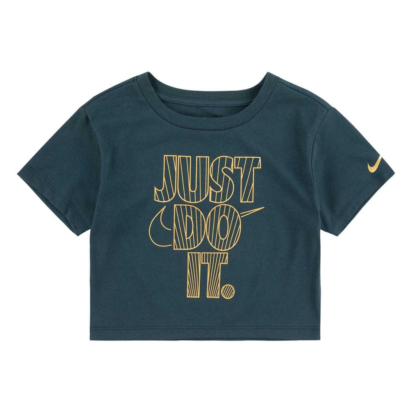 Green - Front - Nike Girls Shine Boxy T-Shirt
