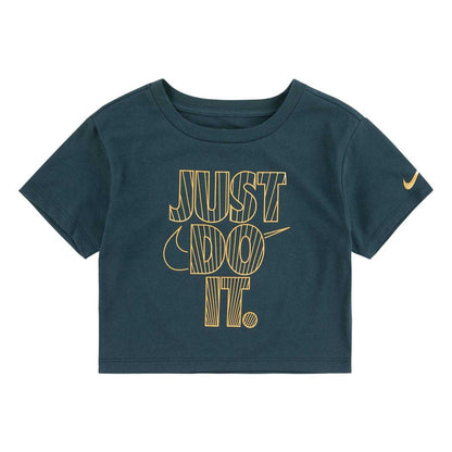 Green - Front - Nike Girls Shine Boxy T-Shirt