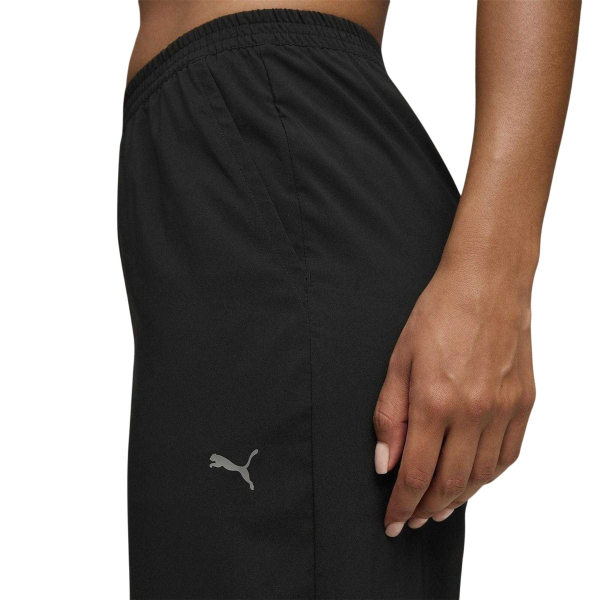 Puma Black - Side - Puma Womens-Ladies Fashion Knitted High Waist Tracksuit Bottoms