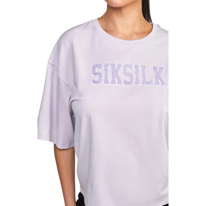 Purple - Lifestyle - SikSilk Womens-Ladies Varsity Crop T-Shirt