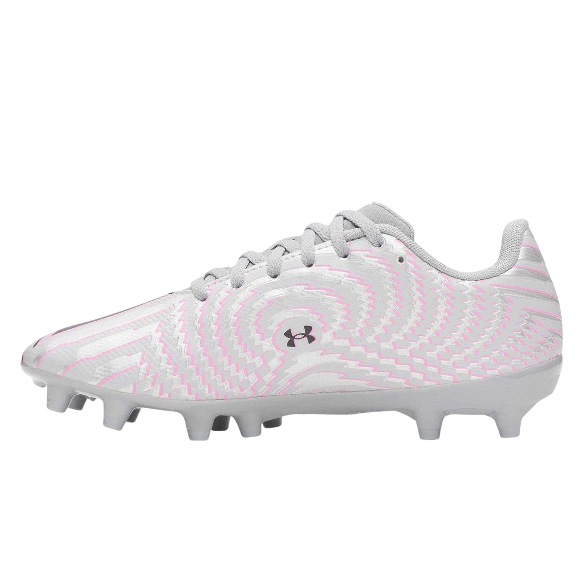 Silver-Black - Back - Under Armour Womens-Ladies Shadow 3 Firm Ground Football Boots