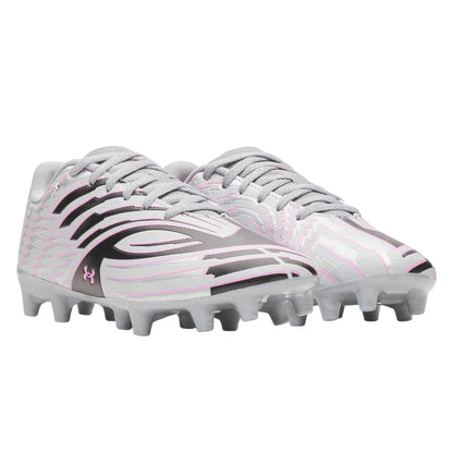 Silver-Black - Pack Shot - Under Armour Womens-Ladies Shadow 3 Firm Ground Football Boots