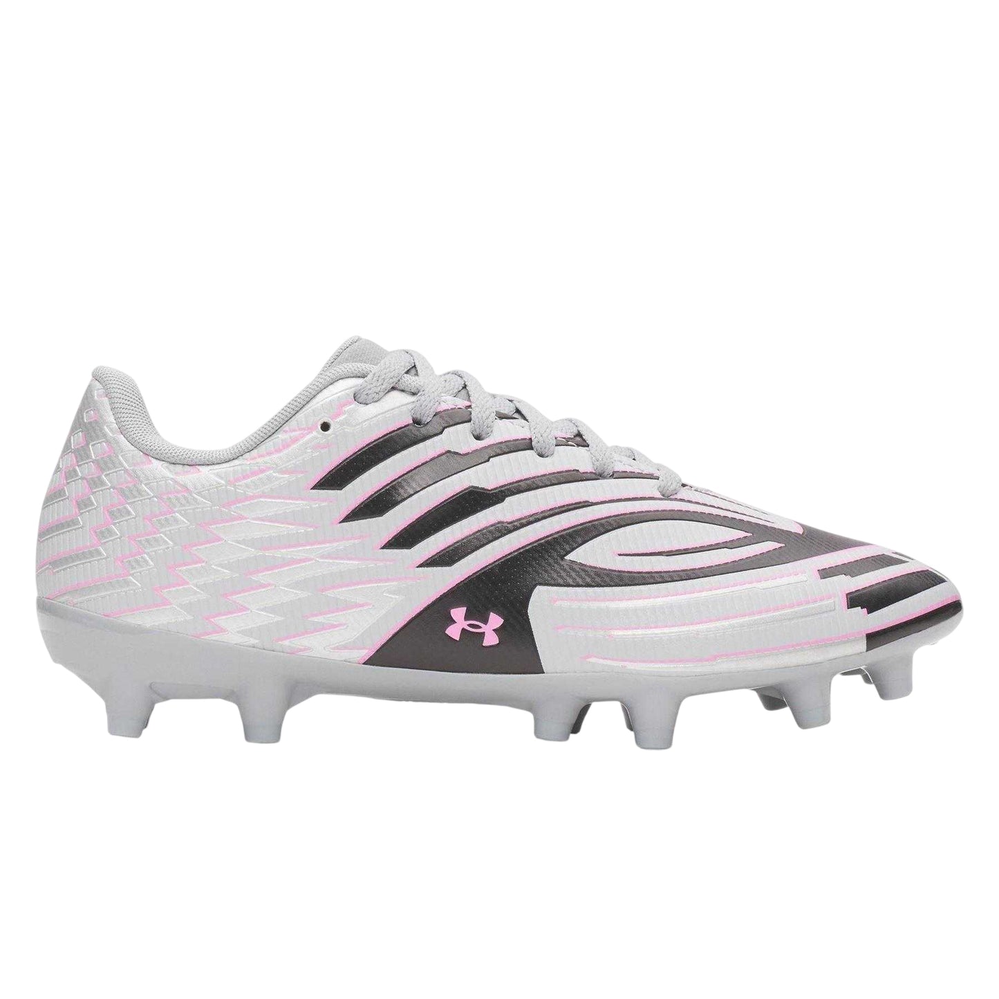 Silver-Black - Front - Under Armour Womens-Ladies Shadow 3 Firm Ground Football Boots