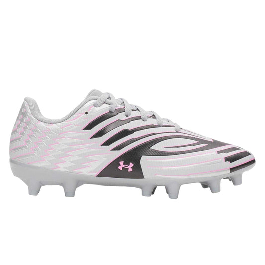 Silver-Black - Front - Under Armour Womens-Ladies Shadow 3 Firm Ground Football Boots