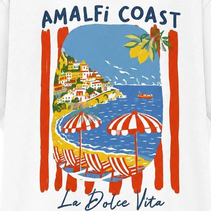 Multicoloured - Side - I Saw It First Womens-Ladies Amalfi Coast Graphic Print Oversized T-Shirt