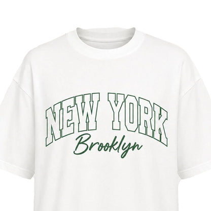 Sage - Side - I Saw It First Womens-Ladies New York Graphic Print Oversized T-Shirt