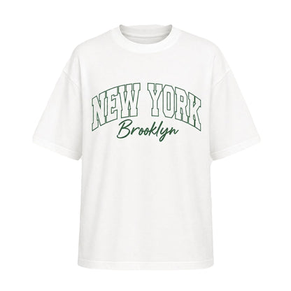 Sage - Front - I Saw It First Womens-Ladies New York Graphic Print Oversized T-Shirt