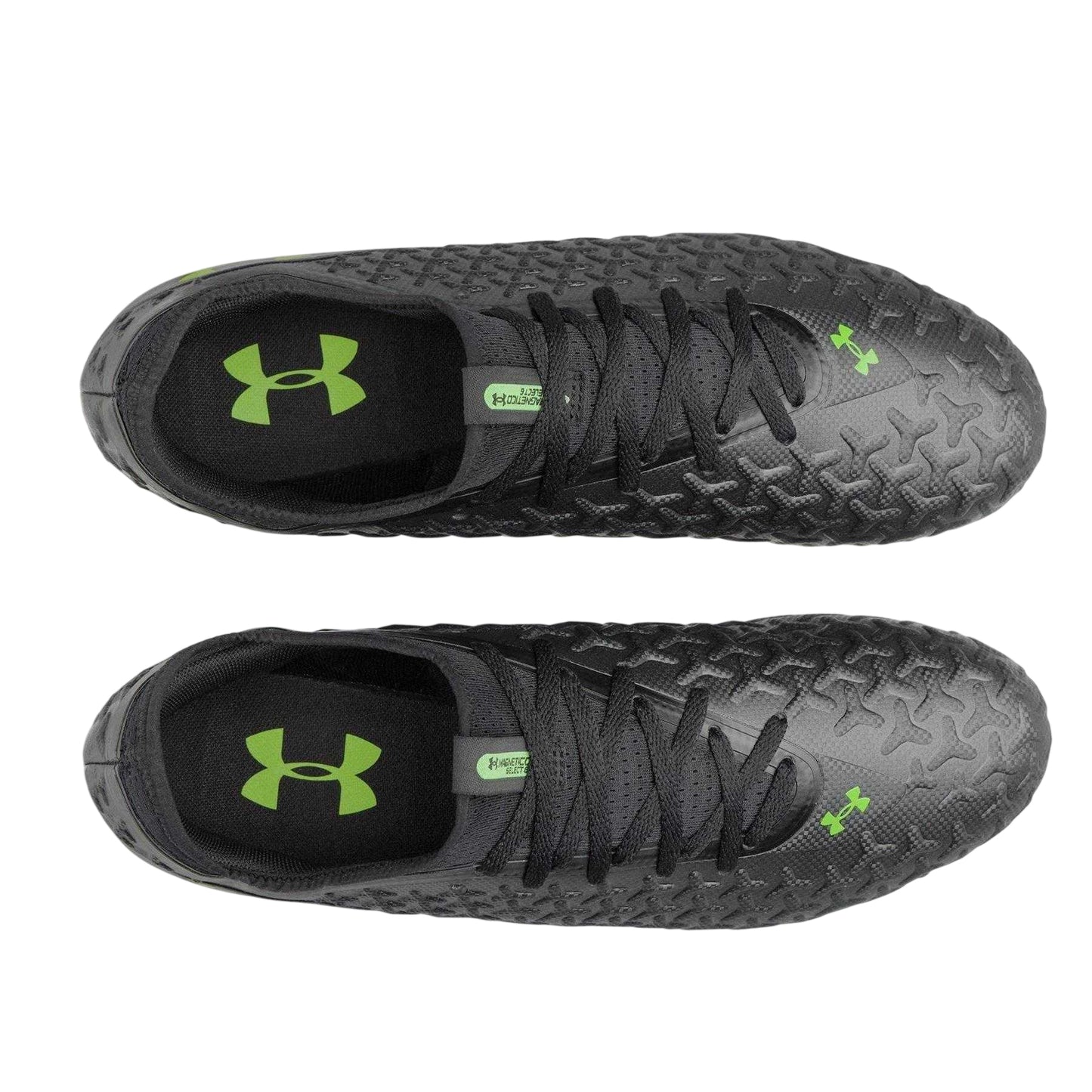 Black-Green - Side - Under Armour Mens Magnetico Firm Ground Football Boots