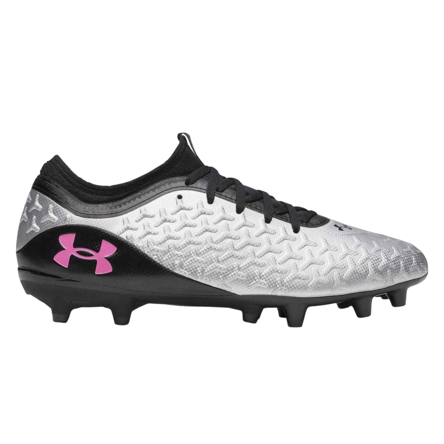 Silver-Black - Front - Under Armour Mens Magnetico Firm Ground Football Boots